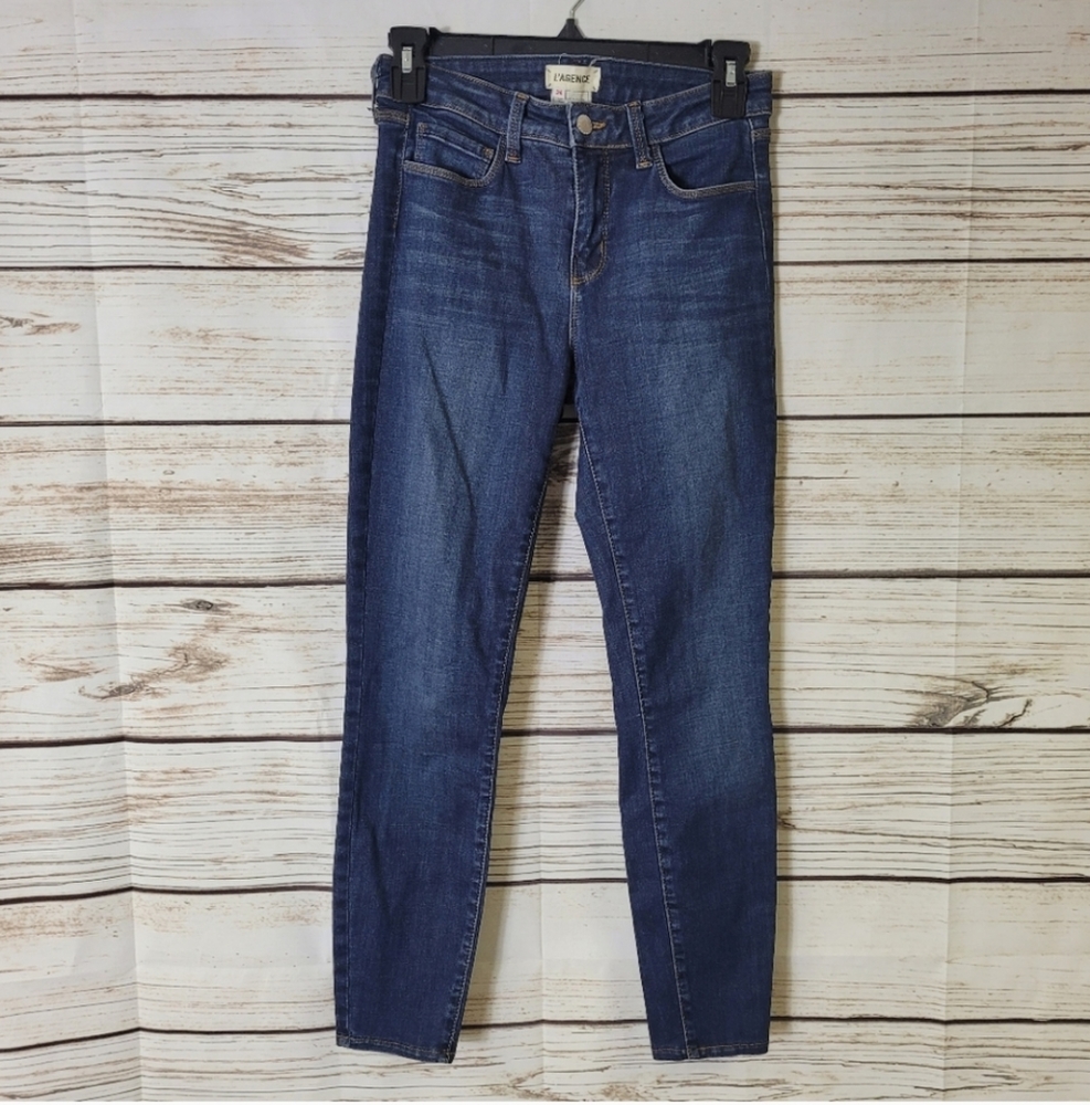 L'AGENCE Margot High Rise Skinny Jeans Dark Wash Size 24 - Picture 3 of 5